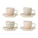 Bloomingville Espressokopjes Cécile met schoteltjes, 4-delig