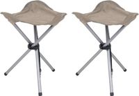 Urban Living tabouret/siège - 2x - Pliable - Camping/extérieur - D32 x H43 cm - Beige