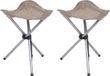 Urban Living tabouret/siège - 2x - Pliable - Camping/extérieur - D32 x H43 cm - Beige