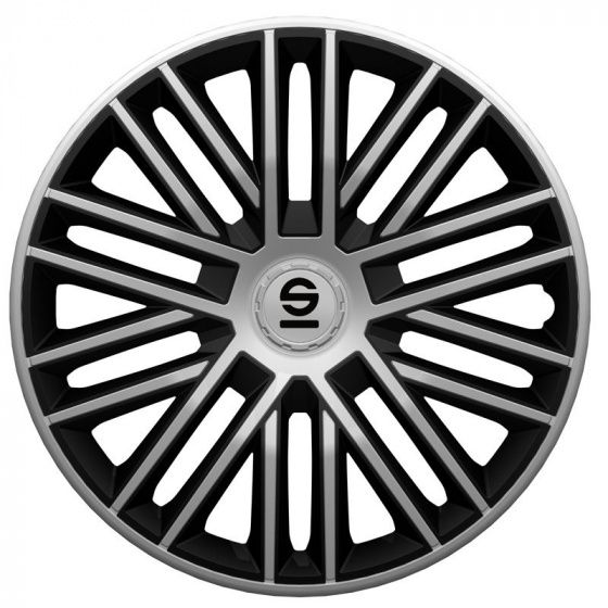 Sparco SPC1585SVBK Set Wielhoezen Bergamo 15" Zilver/Zwart