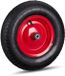 Relaxdays kruiwagenwiel luchtband - 39 cm - stalen velg - 3 adapters - 120 kg - zwart-rood