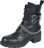 Rock Rebel by EMP Zwarte laarzen met vetersluiting en optische ketting - Dames - EU38