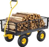 Chariot de jardin en acier 408 kg de capacité de charge, chariot de jardin robuste avec roues de 25 cm