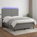 Maison Exclusive - Lit boxspring avec matelas et éclairage LED, gris foncé, 140x190 cm, textile