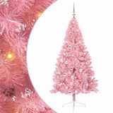 vidaXL - Plastique - Pré-éclairé - Sapin de Noël - avec - 300 - LED - Rose - 180 - cm - PVC