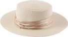 Emilie collection Dames Hoed – creme - Elegante Zomerhoed met Pareldetail – Bruiloft & Kerk – Brede Rand 8 cm
