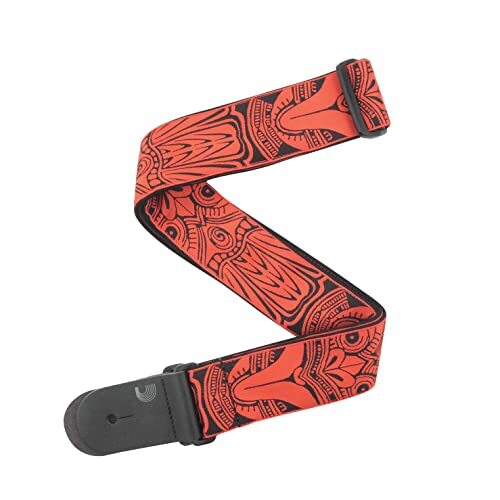 Planet Waves Planeet Golven T20W1423 2-Inch Tiki Masker Gitaar Band - Rood