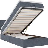 vidaXL - Ottoman bed with mattress - 80x200cm - dark grey velvet