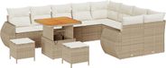 vidaXL - Tuinbank - Set - 12-Aantal - zitplaatsen - Beige - en - Crème
