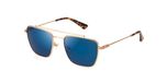 Police Lunettes de soleil unisexe en acier carrées bleues 54mm