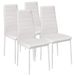 Bakaji Set van 4 eetkamerstoelen, woonkamer, keuken, modern design, metalen frame en gevoerde zitting van kunstleer, afmetingen 98 x 41 x 45 cm (wit)