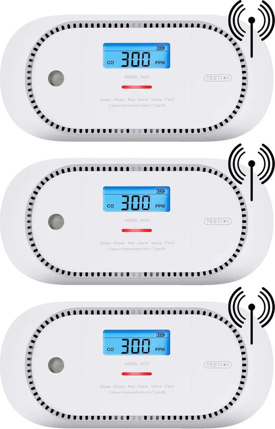 X-Sense XC01P-WR - Koppelbare koolmonoxidemelder - 3 stuks