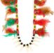 Funny Fashion Indiaan verkleed ketting - rood/groen - tanden en veren