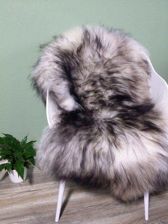 Schapenvacht.SHOP IJslands Schapenvacht Zwart Wit MIX (100cm) - 100% ECHT - Eco Gelooid - Schapenvel