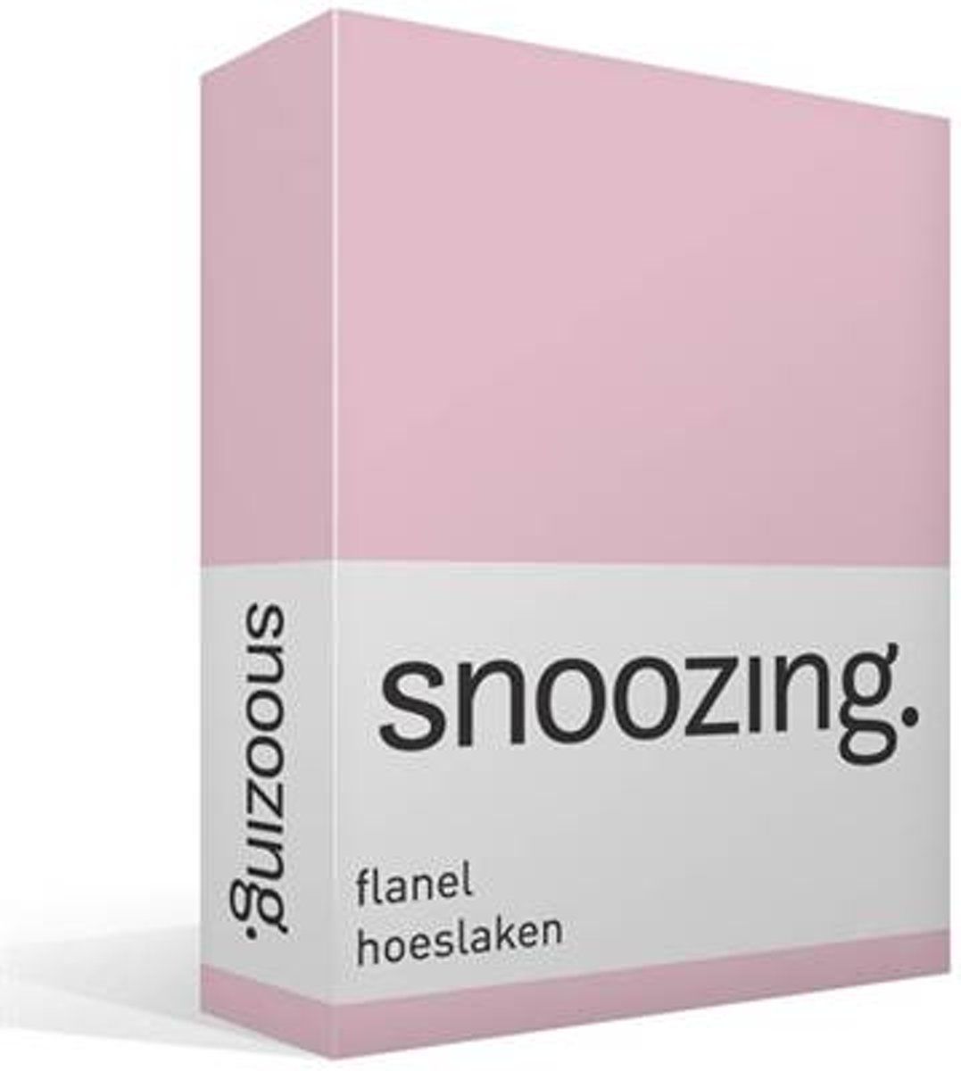 Snoozing Flanel Hoeslaken Lits-jumeaux (180x210/220 cm) Roze