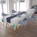 Bonamaison Tafelkleed, Anti-Mold, Sneldrogend, Waterdicht, 100% Polyester Tafellaken, Turkoois, wit, 140 x 200 Cm