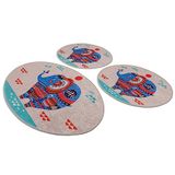 Set van 3 stuks crème met olifant kleuren