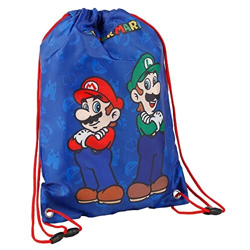 Super Mario en Luigi Lunchzak - Ademend en duurzaam materiaal - Koordriemen - Biedt veel ruimte - Ideaal voor lichtgewicht - 29 x 40 cm - Speelgoedtassen