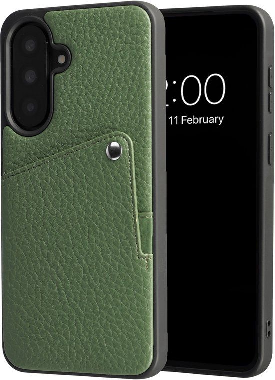 Selencia Hoesje - Geschikt voor Samsung Galaxy A37 (5G) - Backcover met Pashouder - Sage Green