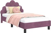 vidaXL Kinderen bedframe met hoofdboard Paars 80 x 160 cm Fluweel