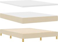 vidaXL Boxspring bed met hoofdeinde Crème 200 x 160 cm Stof