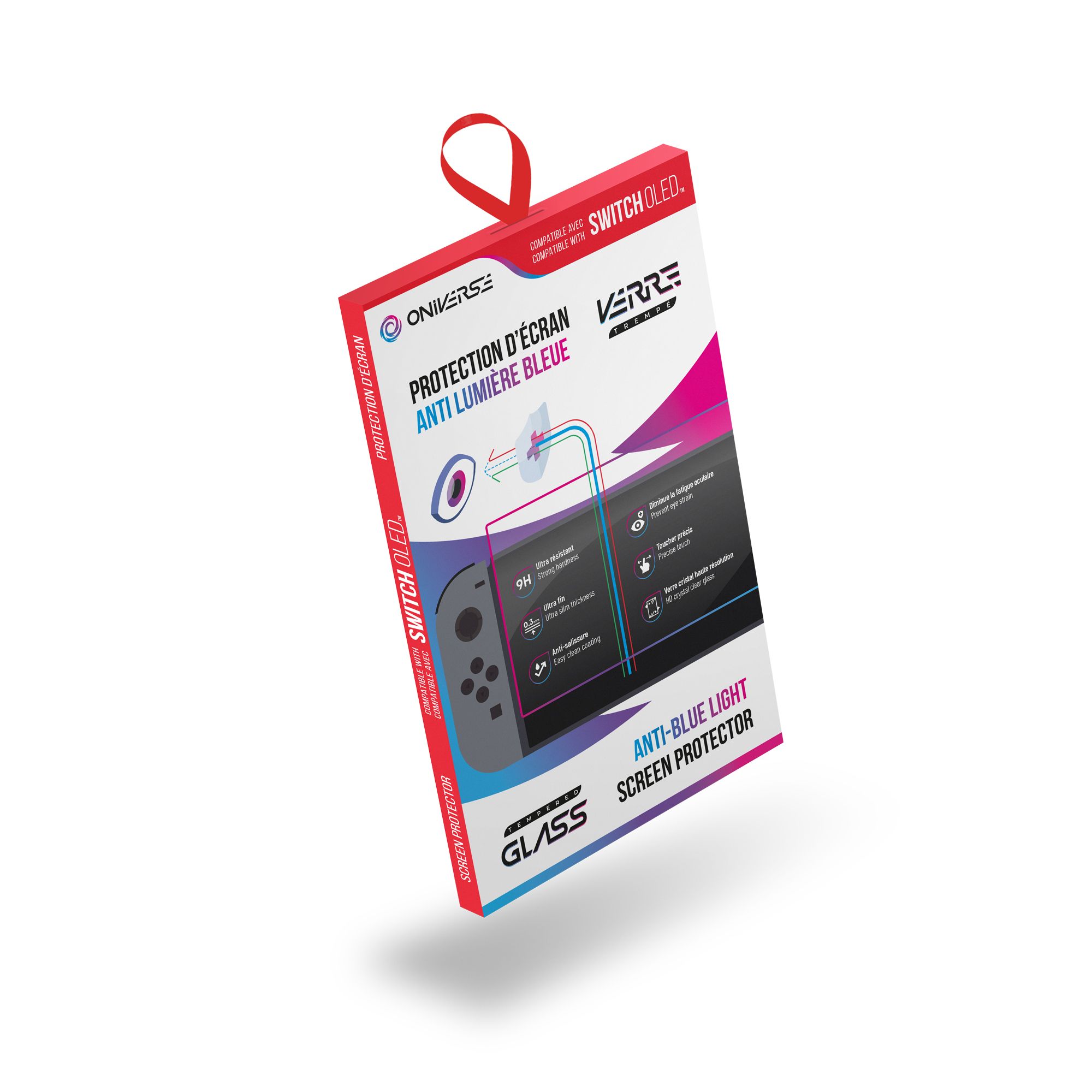 Oniverse ONISPAB-SWIOLED Schermbeschermer voor Nintendo Switch OLED - Gehard Glas, Krasbestendig, Transparant