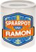 Bellatio Decorations Kinder spaarpot met naam - Ramon - keramiek - met dop - wit
