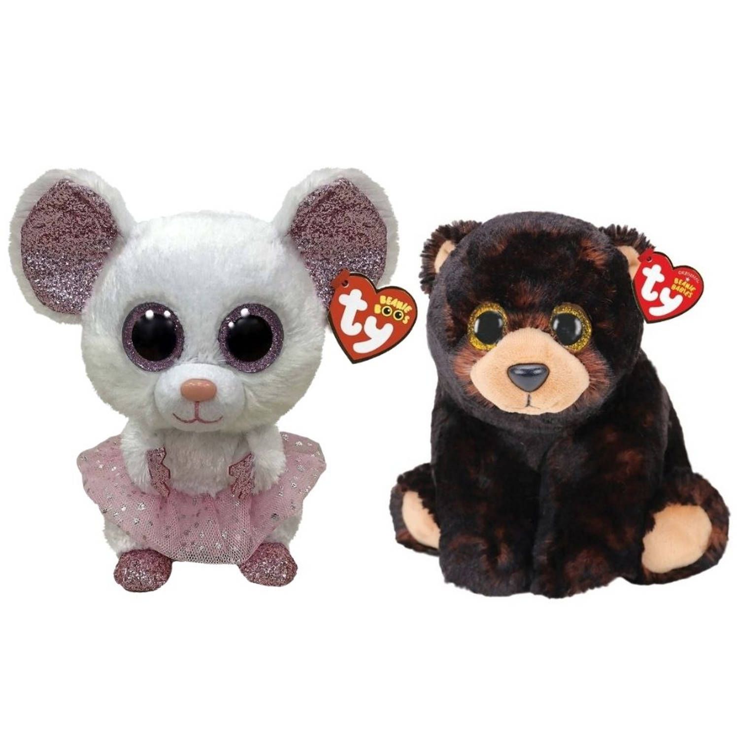 TY - Knuffel - Beanie Buddy - Nina Mouse & Kodi Bear