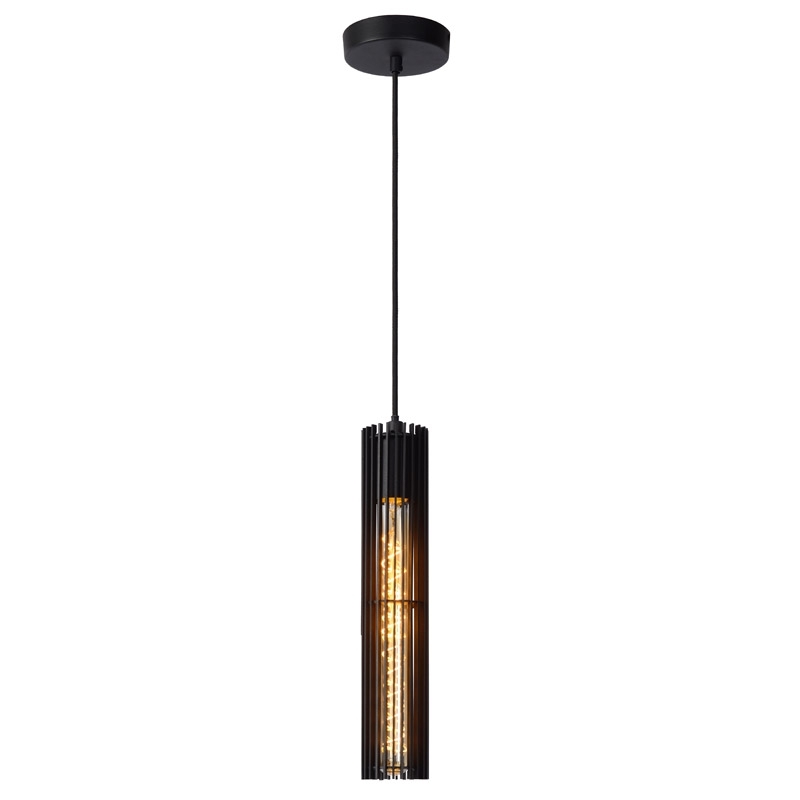 Lucide LIONEL Hanglamp - Ã˜ 6,5 cm - E27 - Zwart