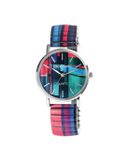 Excellanc 1700060-016 Dameshorloge Rekbare Band Multicolor Rood Groen Blauw Paars 3 ATM Waterdicht Diameter 35mm