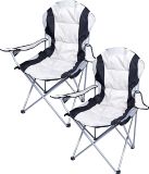 Gerimport Camping Klapstoel Madrid - Wit/Zwart
