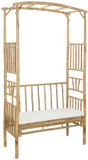 vidaXL Tuinboog met bank Crèmewit 115 x 50 x 205 cm Bamboe