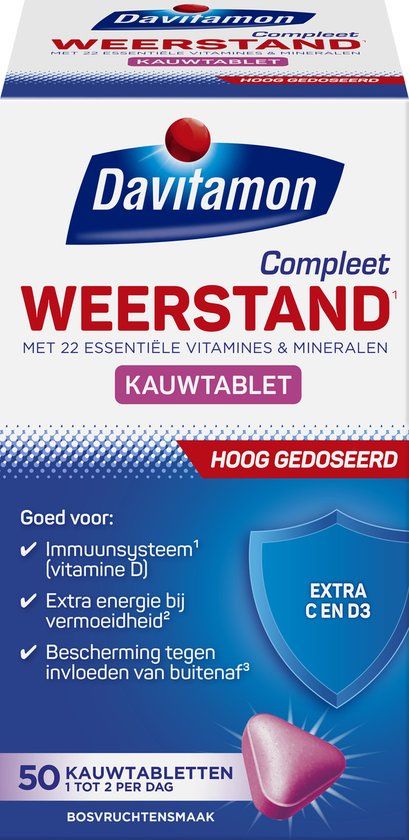 Davitamon Compleet Weerstand Forte met vitamine D - 50 kauwtabletten