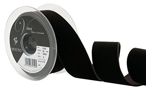 Berisfords fluwelen lint, zwart koffie, 36 mm x 5 m - 5024264841525