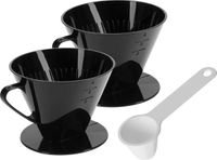 Westmark Koffieset 3-delig., 2 koffiefilters mt. 4 en koffiedoseerlepel, kunststof, zwart/wit