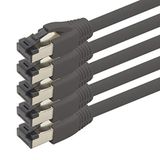 1aTTack.de 1,5 m Cat 8 netwerkkabel, zwart - 5 stuks