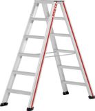Hymer trap, beide zijden te gebruiken, 2x6 treden, verticale hoogte 1,35 m, totale hoogte 2,91 m, gewicht 8,1 kg