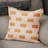 Bonamaison Decoratieve kussenhoes oranje en gebroken wit, 43x43 cm
