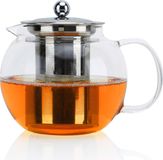 Intirilife Theepot met filter in CLEAR - 800 ml glazen kan van borosilicaatglas