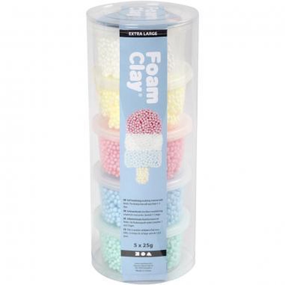 Foam Clay Extra Large, Diverse Kleuren, 25 gr, 5 Doosje