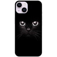 Apple iPhone 14 Yeux de chat bedrukt siliconen hoesje