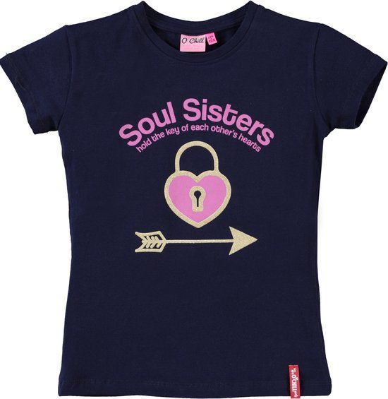 O'Chill Meisjes T-shirt Evelyn - Blauw - Maat 116/122