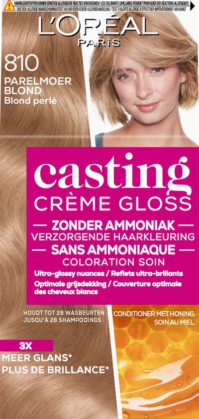 L&#39;Or&#233;al Paris Casting Cr&#232;me Gloss Parelmoer Blond 810 - Semi-permanente Haarkleuring Zonder Ammoniak
