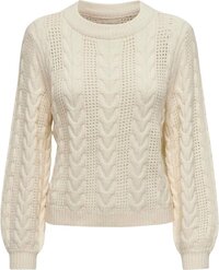 ONLY Rubina LS Cable Knit Trui Dames - Off White - Maat XL