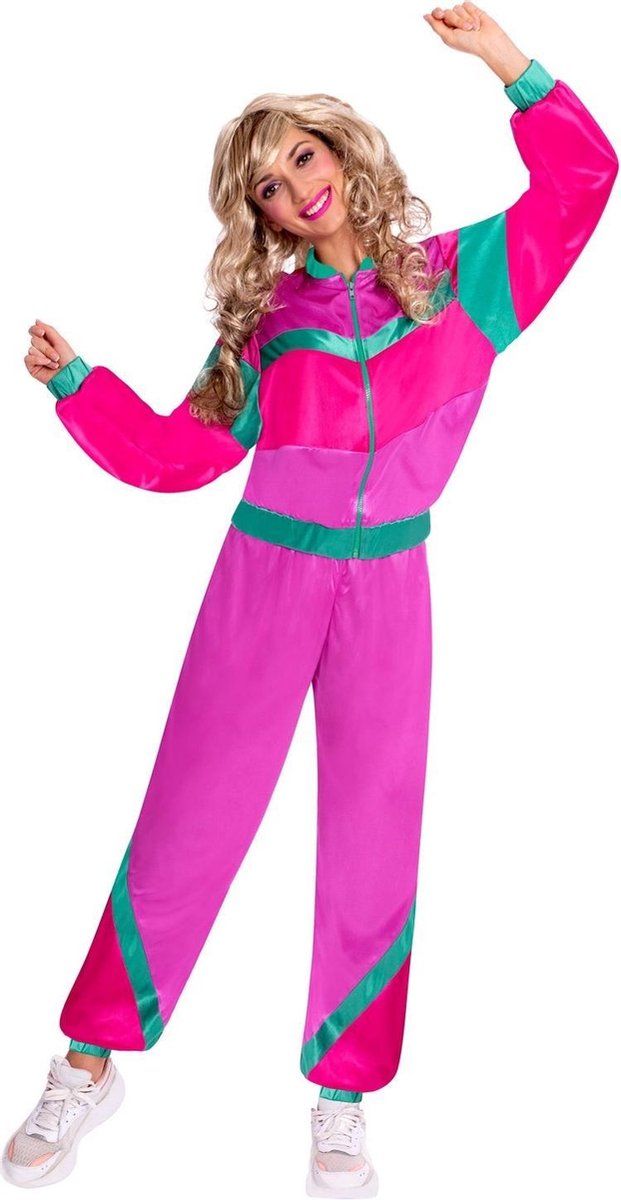 Amscan Verkleedpak Jogging Suit Dames Roze Mt M