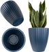 KADAX Decoratieve sierpot met binneninzetstuk, ronde plantenpot, bloempot van kunststof, plantenpot voor binnen en buiten, bloempot (blauw, 40 cm)