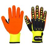 Portwest A721 Anti Impact Grip Handschoen, Normaal, Grootte XL, Geel/Oranje