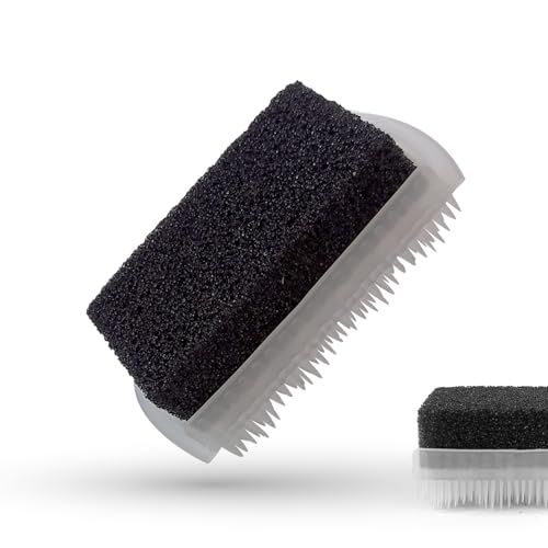 LaRosa PUMICE SPA 2-in-1 Voetverzorgingsborstel – Transparant met Zwarte Puimsteen