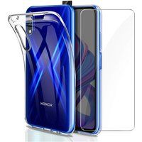 Phonillico® Hoesje voor Huawei HONOR 9X + gehard glas