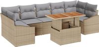 vidaXL Tuinbank Set 8-delig Beige en Lichtgrijs